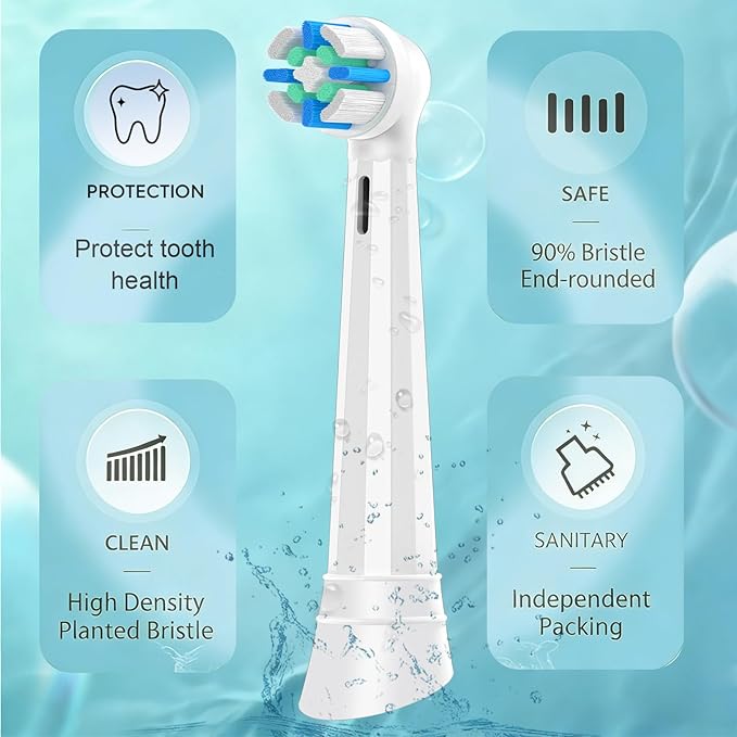 iO Replacement Heads Compatible with Oral b iO 2/3/4/5/6/7/8/9/10 Series Electric ToothbrushToothbrush Heads with Medium-Hard Bristles for Plaque Removal &amp Teeth CareWhite
