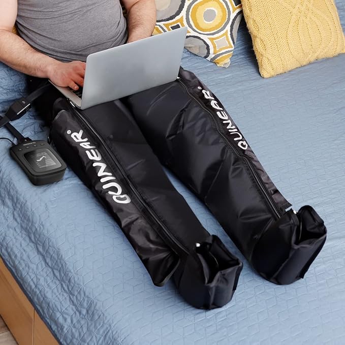 QUINEAR Air Compression Recovery System Professional Sequential Device for Massage Therapy Foot and Leg Recovery Boots to Improve Circulation for Athletes FSA-HSA Eligible (Large)