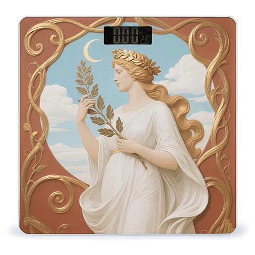 Daisy Chain Crown on Woman Scale for Body Weight Sturdy Tempered Glass Weighing Scales with LCD Display Accurate Digital Bathroom Scale Convenient Body Fat Smart Scales Easy Read