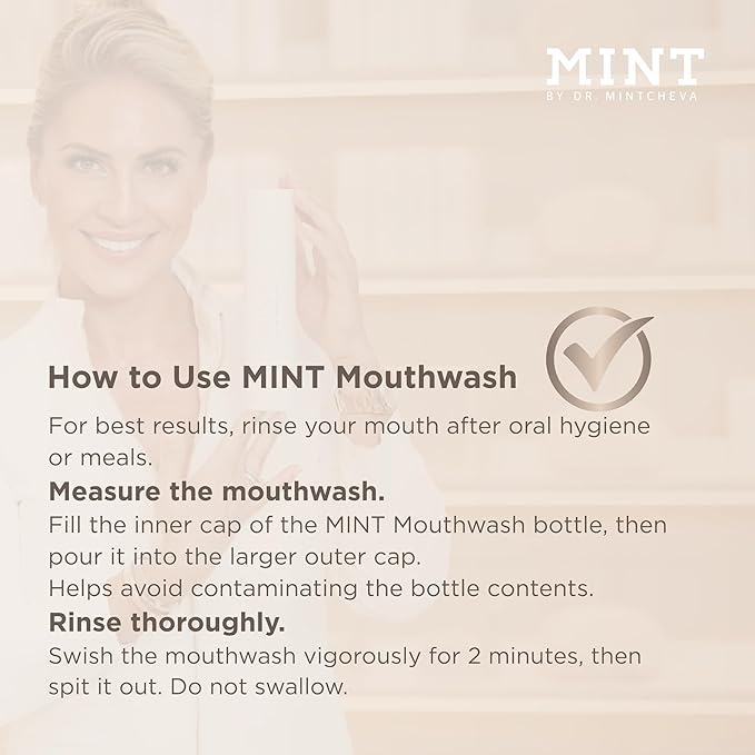 Mint Hollywood Smile Mouthwash Refill – 2-Phase Whitening Formula with Hydrogen Peroxide 01% &amp Sodium Polyphosphate – Alcohol-Free – Vegan – 6.76 fl oz