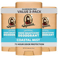 Dr. Squatch Natural Men’s Deodorant – Aluminum Free Natural Deodorant Men with Charcoal &amp Postbiotics for 72-Hour Odor Protection – Coastal Mist 2.65oz Stick (3-Pack)