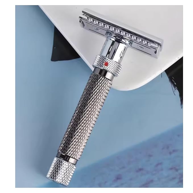 Yaqi Gunmetal &amp Chrome Adjustable Final Cut Safety Razor