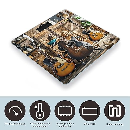 Guitar Musical Instrument Scale for Body Weight Smart Scales Digital Bathroom Scale High Precision Weighing Scales with Large Display Weighing Machine for People