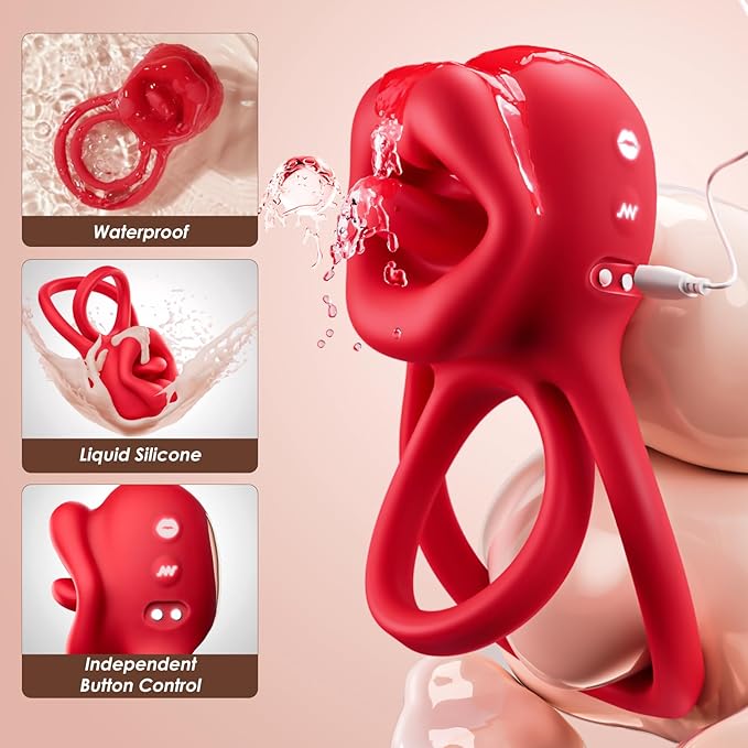 Clitotial Sucker with Tongue &amp 3X Suction &amp 9X Vibration Mode Nipple Sucking Sensory Toys Woman ZKY4128