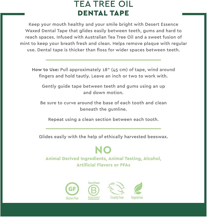 Desert Essence Tea Tree Dental Tape(3pk) - 30 yds