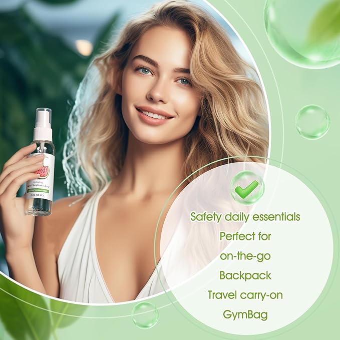 12 Pcs Hydrating Hand Sanitizer Spray with Essential Oil Scented Hand Sanitizer Spray Travel Size 2 Fl oz Pocket Bottle Christmas Stocking Stuffers Staff Gifts Homeless Care Package Supplies