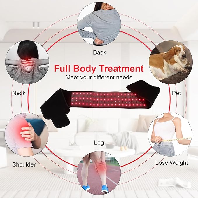 Red Light Therapy Belt for Body Infrared Light Therapy Pad 660nm&amp850nm Near Infrared Light Therapy Belt Wrap with Timer