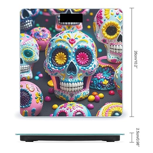 Sugar Skulls Scale for Body Weight Smart Scales Digital Bathroom Scale High Precision Weighing Scales with Large Display Weighing Machine for People
