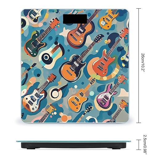 Rock Music Pattern Smart Scale for Body Weight Accurate Bathroom Scale with LED Display Digital Weight Scales Weighing Machine High Precision Scales for Bath Home