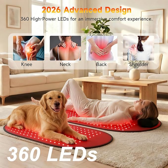 Red Light Therapy for Body660&amp850nm Light Therapy for Back Waist Shoulder Knee（60） (z-39.4'' x 23.6'')