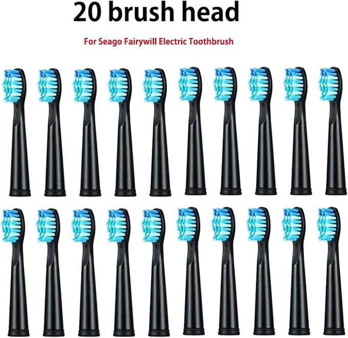 5-10Pcs Replacement Brush Heads Compatible for Seago/Fairywill Electric Toothbrush FW/SG 507/508/515/551/917/959/908 Bristle(5pcs Black)