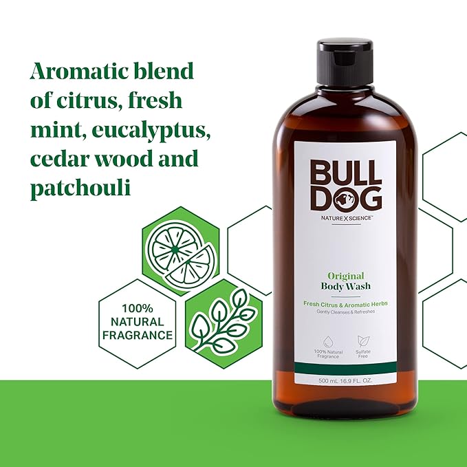 BULLDOG Mens Skincare and Grooming Body Wash Original 16.9 Fluid Ounce