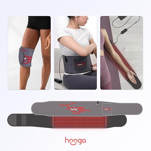 hooga Red Light Therapy Wrap Infrared Light Belt with 405 High-Efficiency LEDs Red &amp Near-Infrared LED Device for Back Neck Shoulder Waist Wrist for Men and Women