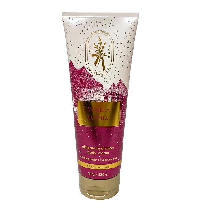 Bath &amp Body Works Aromatherapy Vanilla Nutmeg - Ultimate Hydration Body Cream Body Wash + Foam Bath with a Natural Oats Soap