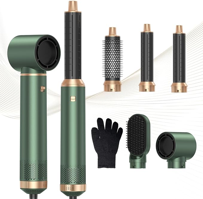 5 in 1 Blow Dryer Brush Negative Ion Hair Dryer Brush Set Upgrade Hot Air Brush Air Styler Curling Wrap Air Curler Curling Iron Hair Styling Tools As A Gift for Straight/Curl/Drying/Smoothing