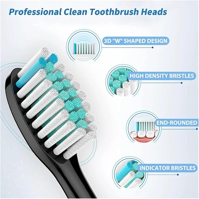Black Toothbrush Heads Compatible for 400pcs(50packs) Bristle