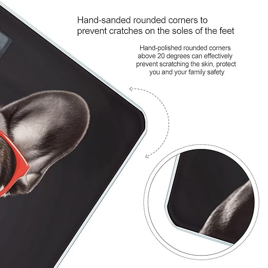 French Bulldog Weight Scale for Body Weight Digital Bathroom Scale High Capacity Accurate Digital Weighing Scales and Easy-to-Read on Backlit LCD Display Scales