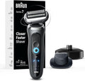Braun Electric Shaver for Men Series 7 7127cs Wet &amp Dry Shave Turbo &amp Gentle Shaving Modes Waterproof Foil Shaver Engineered in Germany with Beard Trimmer Charging Stand Space Grey