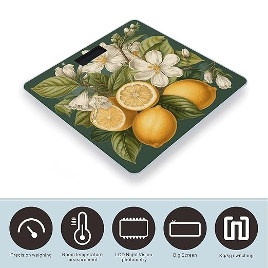 Spring Clip Art Scale for Body Weight Accurate Digital Bathroom Scale Toughened Glass High Precision Scales Smart Weight Scales with Large LCD Backlight Display Weighing Machine