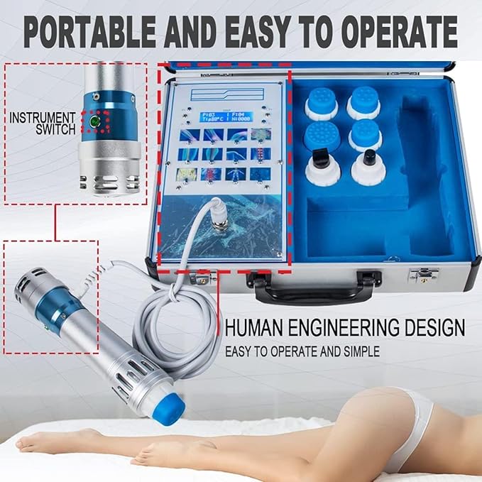 KLUFO Shockwave Therapy Machine Shock Wave Electromagnetic ED Treatment Pain Relief Deep Muscle Massager Relax Device for Erectile Dysfunction with 7 Massage Head