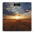 Field Sunrise Scale for Body Weight Anti-Slip Tempered Glass Digital Bathroom Scales Clear LCD Display Weighing Scale Safe Rounded Corners Smart Scales