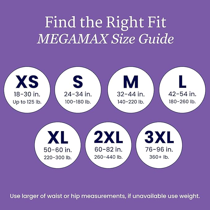 NorthShore MegaMax 12-Hour HBL Adult Diapers for Heavy Bladder Leaks Medium 10 Count Tie-Dye 32-44 inches Tab-Style Incontinence Underwear for Men Women &amp Teens