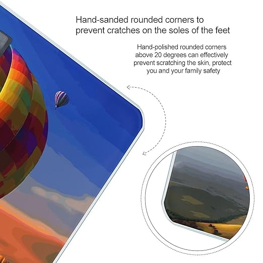 Hot Air Balloons Scale for Body Weight High Precision Digital Weight Scales with LCD Display Anti-Slip Sturdy Slim Tempered Glass Bathroom Scale for Home Use