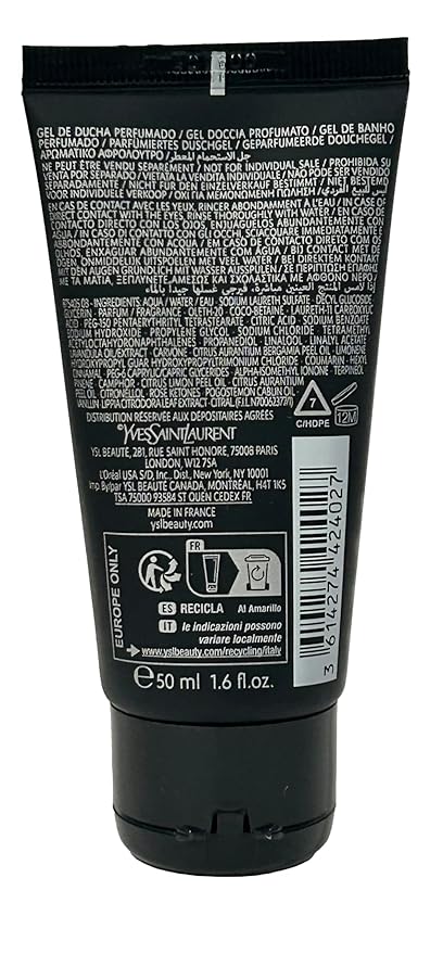 Yves Saint Laurent MYSLF MEN YSL Scented Shower Gel MINI/SMALL/TRAVEL SIZE - 50 ML / 1.6 FL OZ - 4027