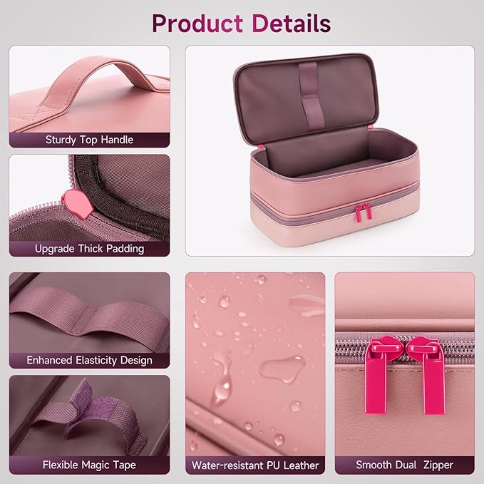 Adworte Travel Hair Dryer Case for Shark FlexFusion Portable Hair Tools Bag Double-Layer Storage Carrying Case for Shark FlexStyle Blow Dryer FlexFusion &amp Fusion Air Straightener Attachments Ho