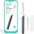 Quip Metal Sonic Electric Toothbrush for Adults - Time Travel &amp Soft Bristles with Travel Case &amp Replacement Brush Head - 3 Month Battery Life Slate