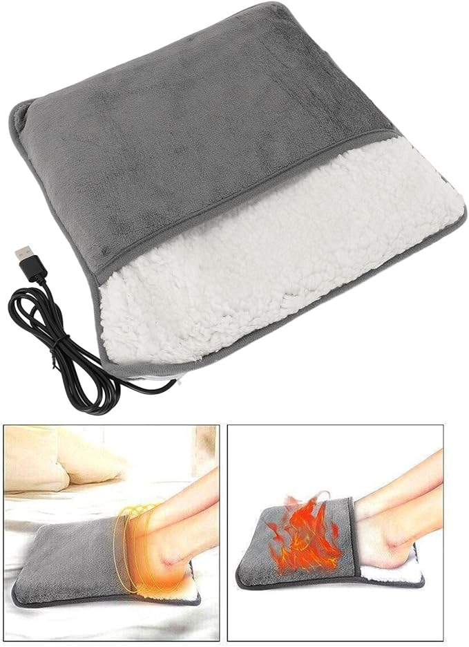 Foot Massager Foot Warmer Heating Pad with Constant Temperature USB Plug Washable Soft Heated Slippers Portable Feet Warmer for Men and Women Foot Heating Pad Home Travel