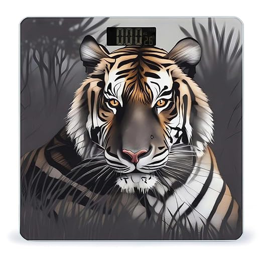 Tiger at Rest Bathroom ScaleHighly Accurate Digital Weighing Machine for People Bright LED Display Weight Scale for The Aldult Home Use