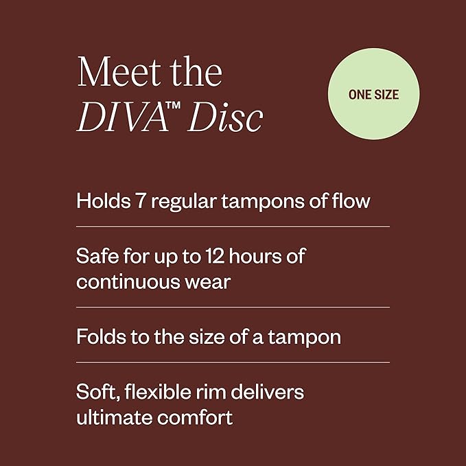DIVA Disc &amp DIVA Wash Combo Pack - Comfortable Reusable Menstrual Disc with Leakproof Shield - Period Disc for Up to 12 Hours of Continuous Wear - Wash for Period Disc - Disc Size Fits Most