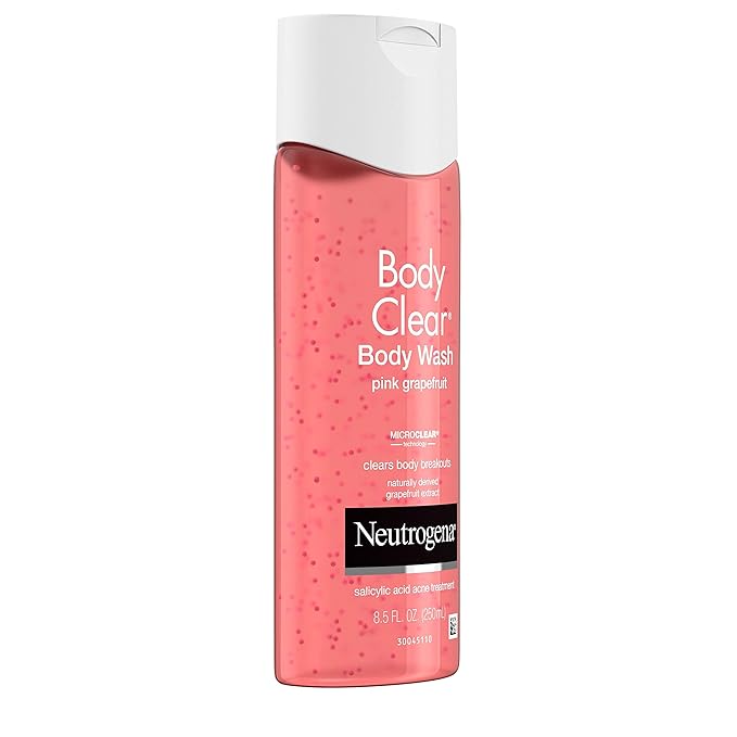 Neutrogena Body Clear Acne Body Wash Pink Grapefruit - Salicylic Acid Formula for Breakout Treatment Exfoliating Cleanser for Clear Skin 8.5 fl. oz. Bottle 3-Pack