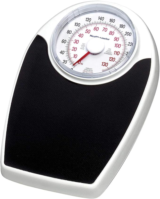 Health O Meter Floor Scale 330 x 1 Pound/150 x 0.5 Kilogram 11-1/2 x 10-3/4 Plat. W/ 6-1/2 Dial