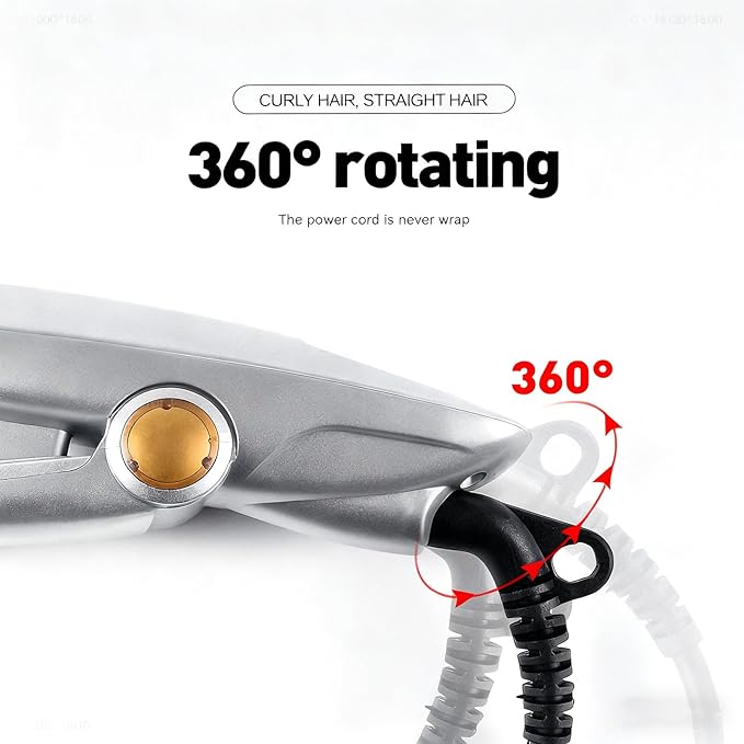 2 in 1 Rotating Curling Iron Fast Heat Hair Straightener &amp Curler 3-Temp Adjustable Curling Wand for All Hair Types Travel Styling Tool