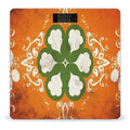 Green and White Pattern Scale for Body Weight Anti-Slip Tempered Glass Digital Bathroom Scales Clear LCD Display Weighing Scale Safe Rounded Corners Smart Scales