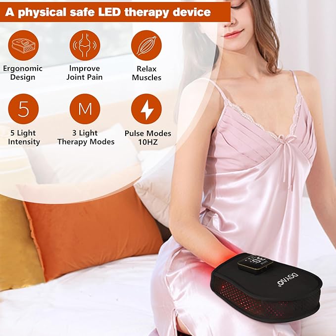 TUOB Red Light Therapy for Hand Cordless Infrared Light Therapy Device with Power Bank Led Light Therapy Double Side Pad Glove Deep Penetrate Joint Benefit for Hand Wrist Fingers Pain Relief