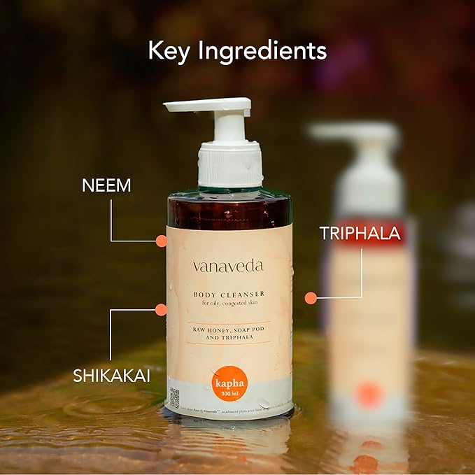 Body Cleanser Kapha | Purifying Ayurvedic Body Wash with Neem Honey &amp Triphala for Oily Congested Skin | Balancing Cleanser for Kapha Prone Skin | Sulfate-Free | 300ml
