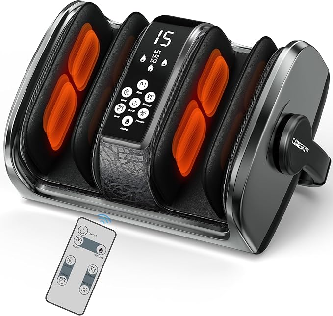 HSA Eligible FSA Shiatsu Foot Massager with Heat for Neuropathy and Pain Relief 3 Heat Therapy 5 Intensity Deep Kneading Rolling for Calf-Feet-Arm Relaxation Plantar Fasciitis