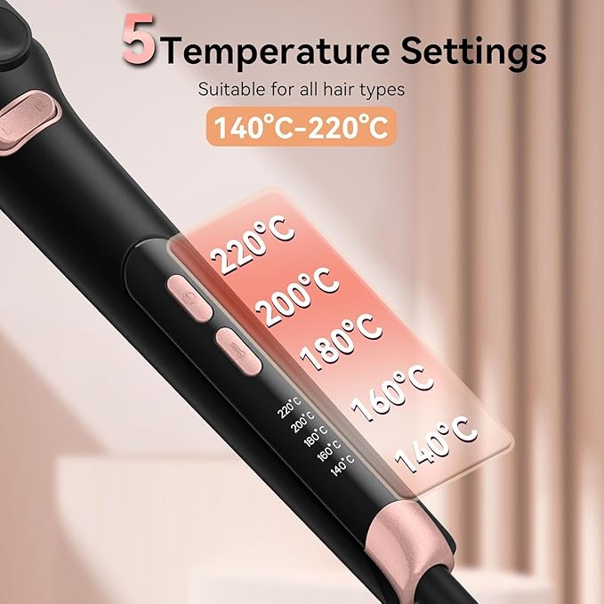 Travel Curling Iron 5 Adjustable Temp 1 Inch Mini Curling Iron Travel Size with LED Display Ceramic Mini Hair Curler with Keratin and Argan Oil Infuse Dual Voltage