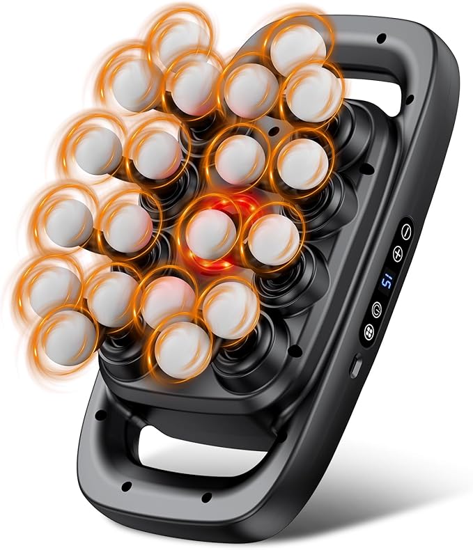 Deep Tissue Massager Gun for Back Shoulder and Neck Pain Relief Powerful Shoulders Back Massager Legs Foot Massager &amp Full Body Muscle Recovery with 20 Massage Heads 3 Modes &amp 30 Speed