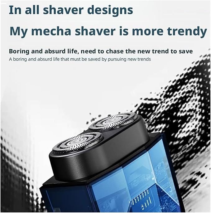 Portable Electric Shaver Fit for Men(TransparentBlack)
