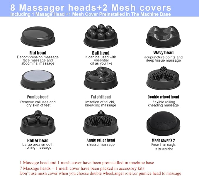 Cellulite Massager with 8 Interchangeable Heads Body Sculpting Machine for Lymphatic Drainage and Vibrating Fat Cellulite Remover Portable and Easy to Use for Men and Women at Home