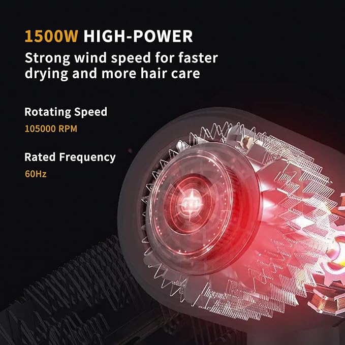 Professional Hair Dryer 1600W High-Speed Ionic Dryer with 8 Speeds Negative Ion Technology Low Noise Design Multiple Colors (Pink)