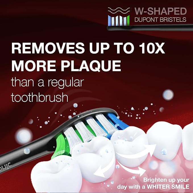 Wagner Stern IntelliBrush Series Whitening Electric Toothbrush with Pressure Sensor. Offers 4 Brushing Modes 3 intensities 8 Soft Brush Heads and a Luxury Travel case.
