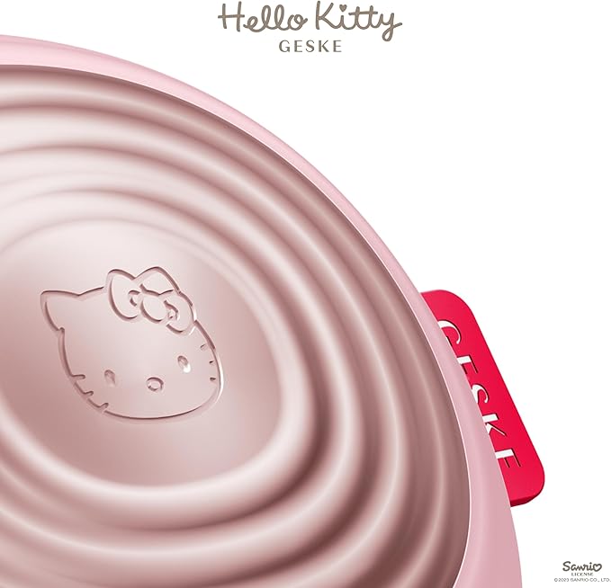 GESKE x Hello Kitty SmartAppGuided Sonic Thermo Facial Brush | 5 in 1 | Skin Cleansing | Cleansing Brush with Thermal Function | Electric Facial Massager