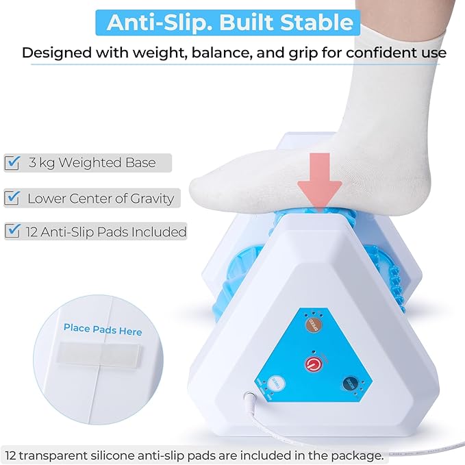 Electric Foot Roller Massager for Plantar Fasciitis Relief – Auto Rolling Foot Massager with 3-in-1 Targeted Rollers for Arch &amp Heel Support Foot Strain Recovery