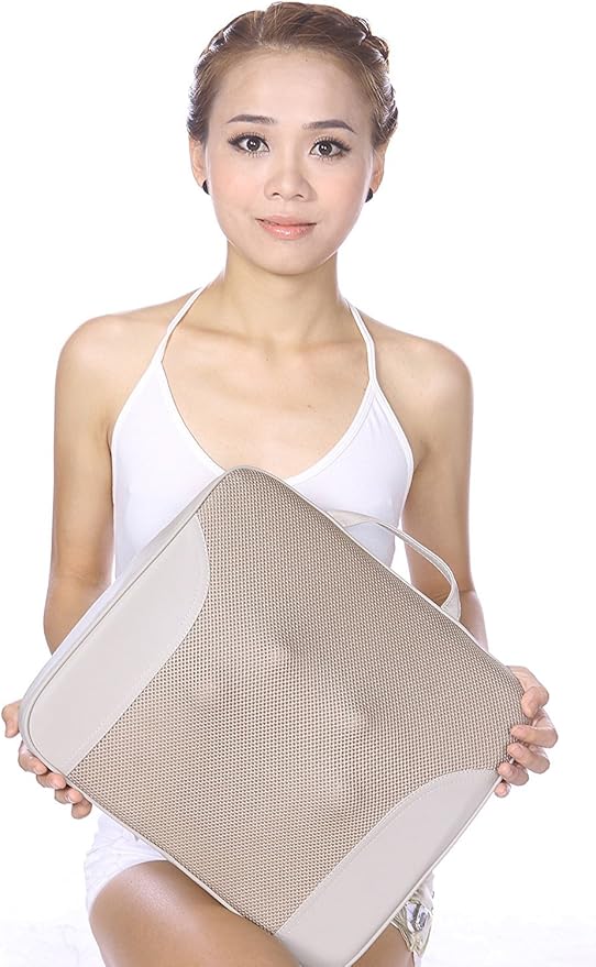 Prospera Jade Personal Massage Cushion deep Tissue shiatsu Massage on Neck Shoulders Back Thighs Calves 2 Programs and Adjustable Speed Reduce Stress and Pain