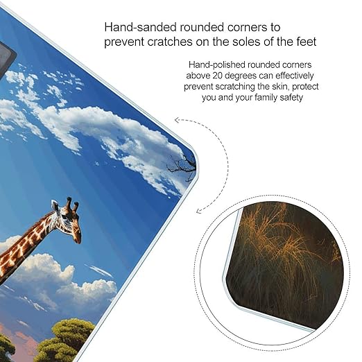 African Landscape with Nile River and Giraffe Scale for Body Weight Anti-Slip Tempered Glass Digital Bathroom Scales Clear LCD Display Weighing Scale Safe Rounded Corners Smart Scales